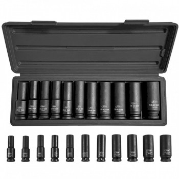 12-kampės smūginės galvutės 1/2", Cr-Mo, 11vnt. 